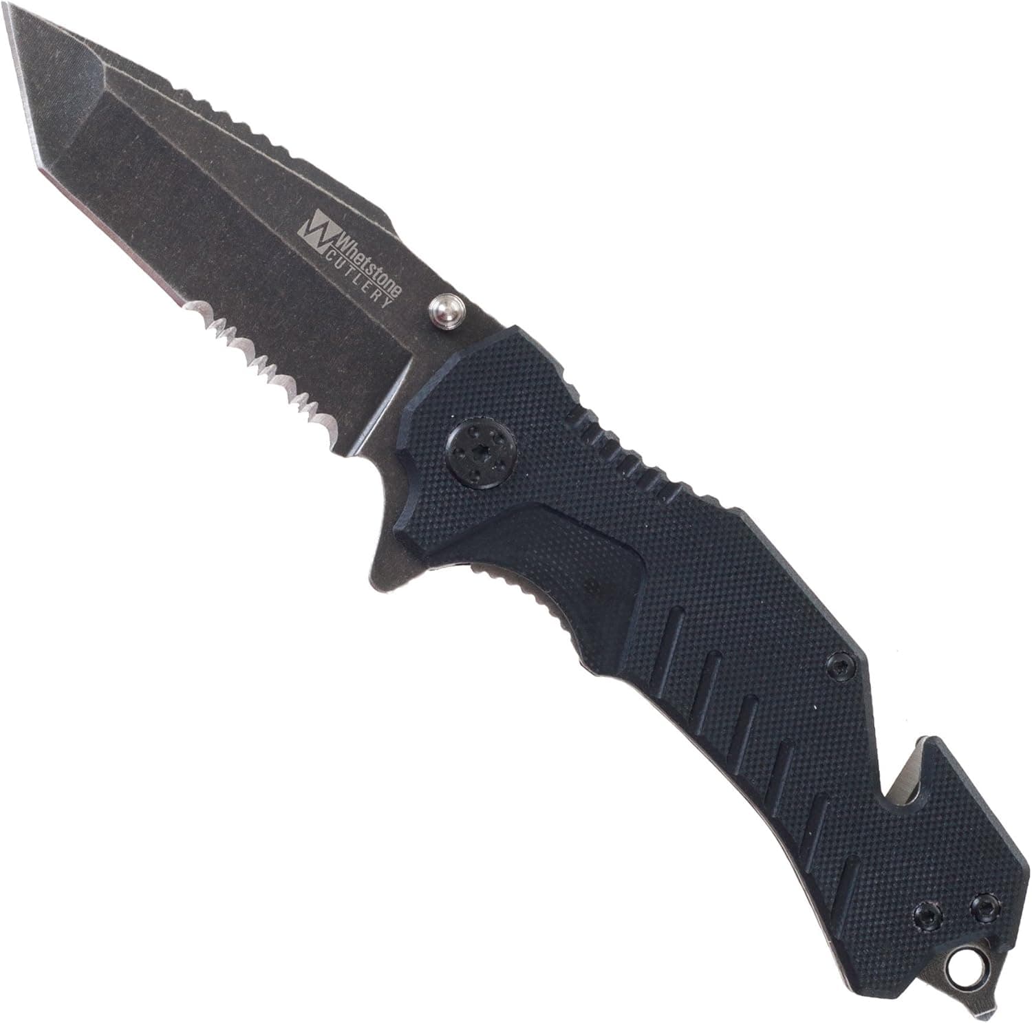 Whetstone Cutlery Stone Wash Tactical Rescue Pocket Knife