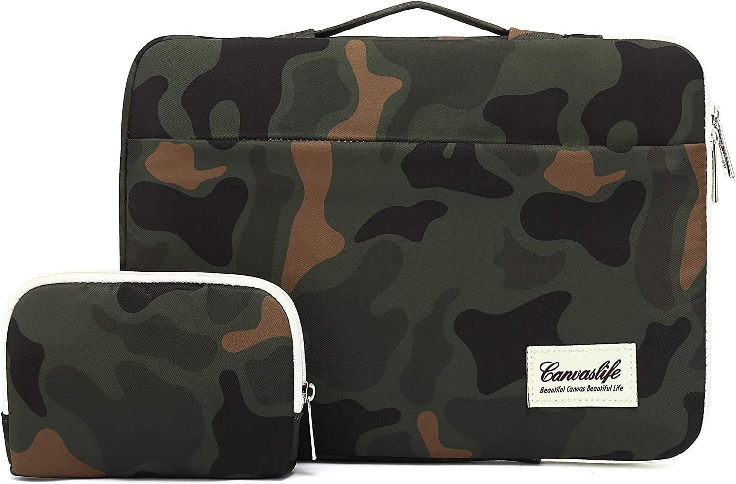 Canvaslife 15 inch Camouflage 360° Cushion Protective Waterproof Laptop Case Bag Sleeve with Handle for 15 inch-15.6 inch Laptop