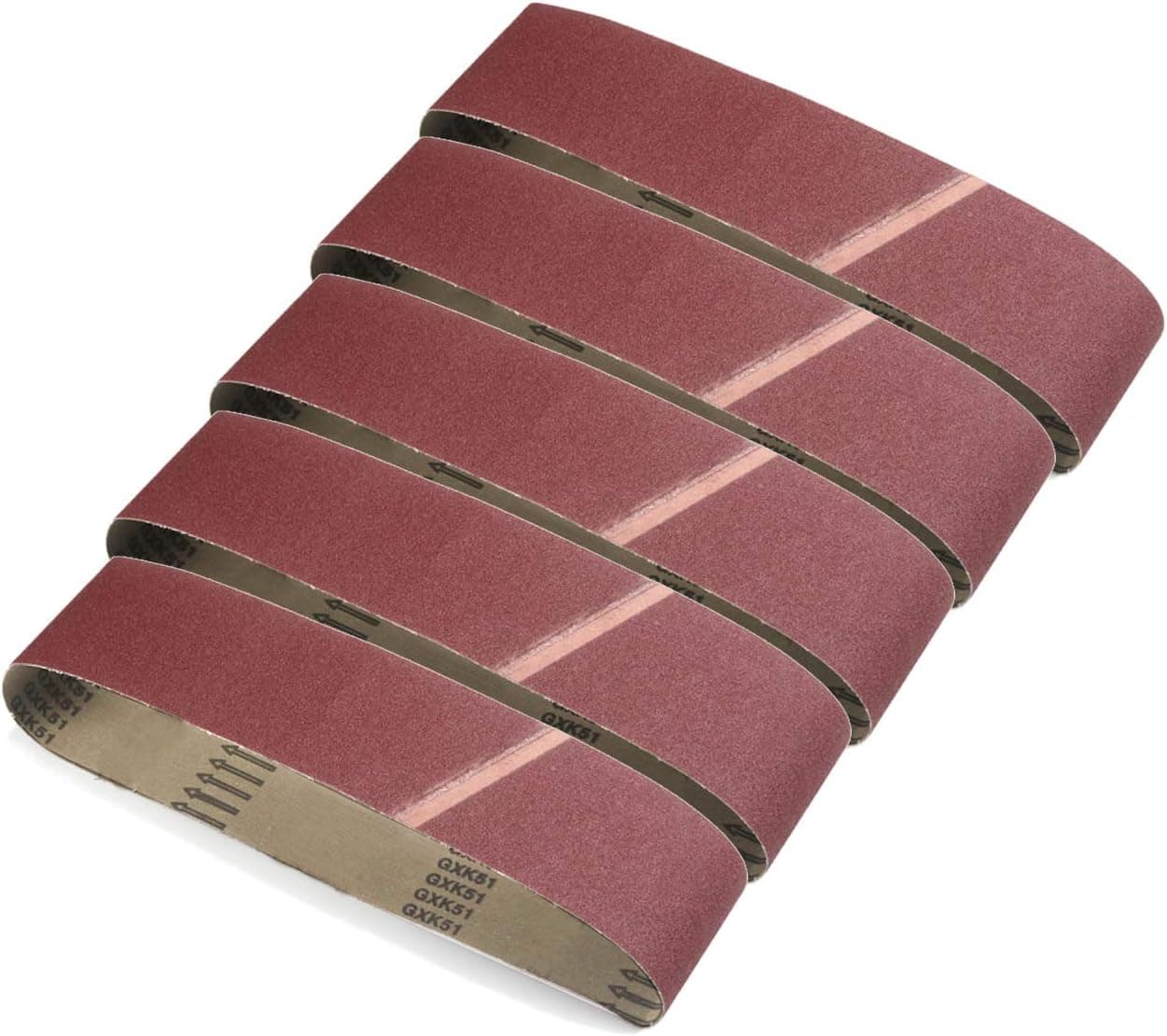 2 Inch X 36 Inch Sanding Belts, 60/80/120/240/400 Grits, Belt Sander Tool for Woodworking, Metal Polishing, Aluminum Oxide Sanding Belts (5 Pack)