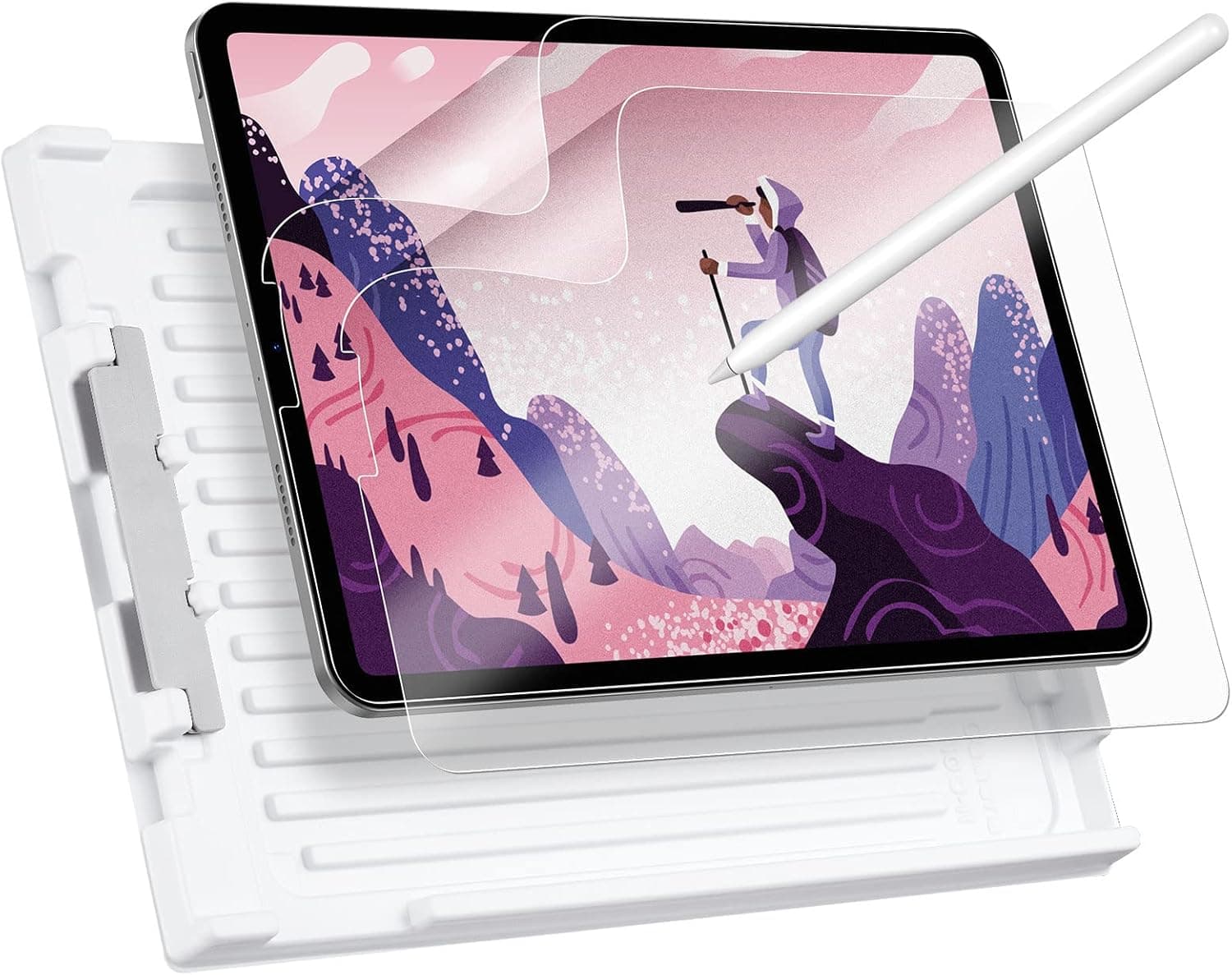 ESR 2-Pack Paper-Feel Screen Protector, Compatible with iPad Pro 12.9" 2018, Supports Pencil, Write and Draw Like on Paper, Anti-Glare Matte PET Film for iPad Pro 12.9" 2018