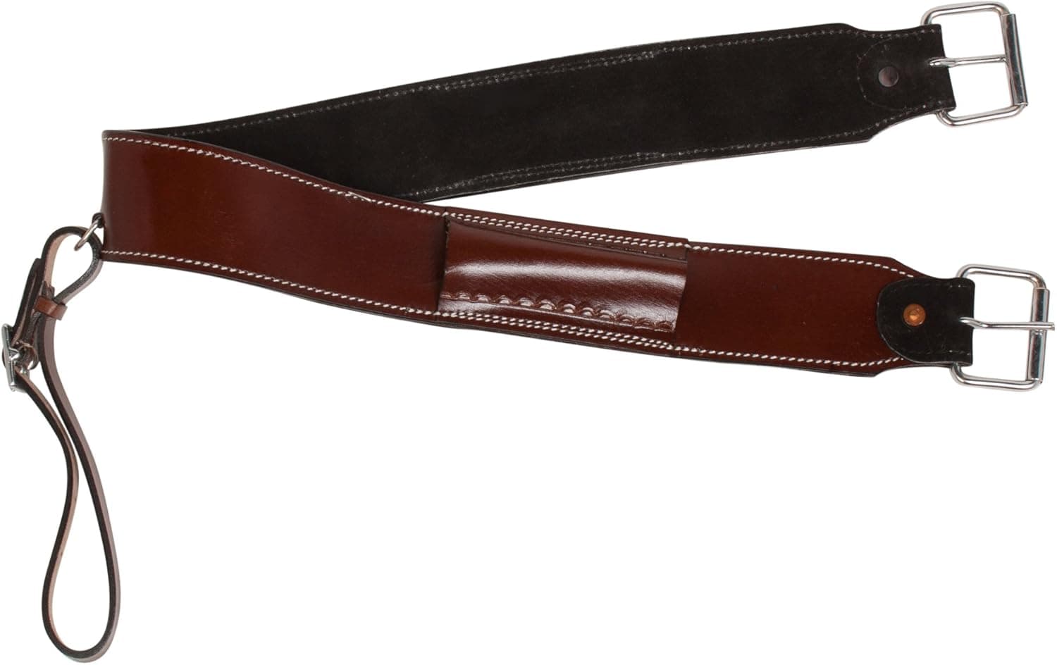 Acerugs Western Pleasure Trail Medium Brown Mahogany Oil Cowhide Leather Horse Saddle Back Cinch Rear Cinch Bucking Strap Girth