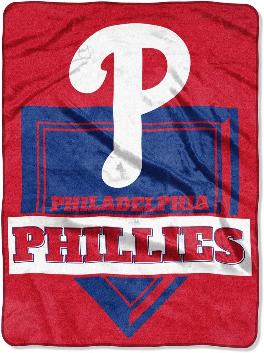 Northwest MLB Philadelphia Phillies Royal Plush Raschel Throw, One Size, Multicolor