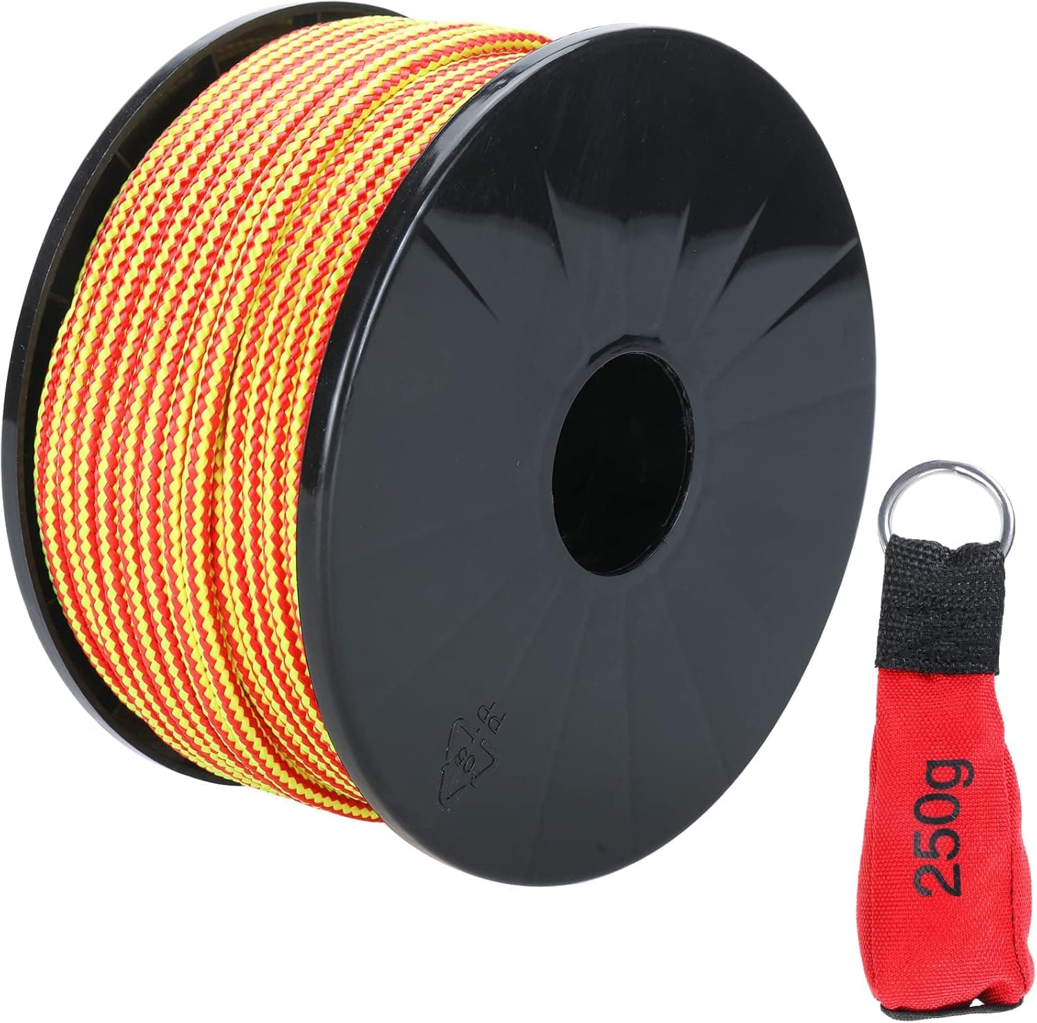 SearQing Arborist Throw Line Kit Tree Rope Lightweight Polyester Arborist Rope and 9oz Weighted Throw Bag for Low and High Limb Throwing 166' x 3/16"