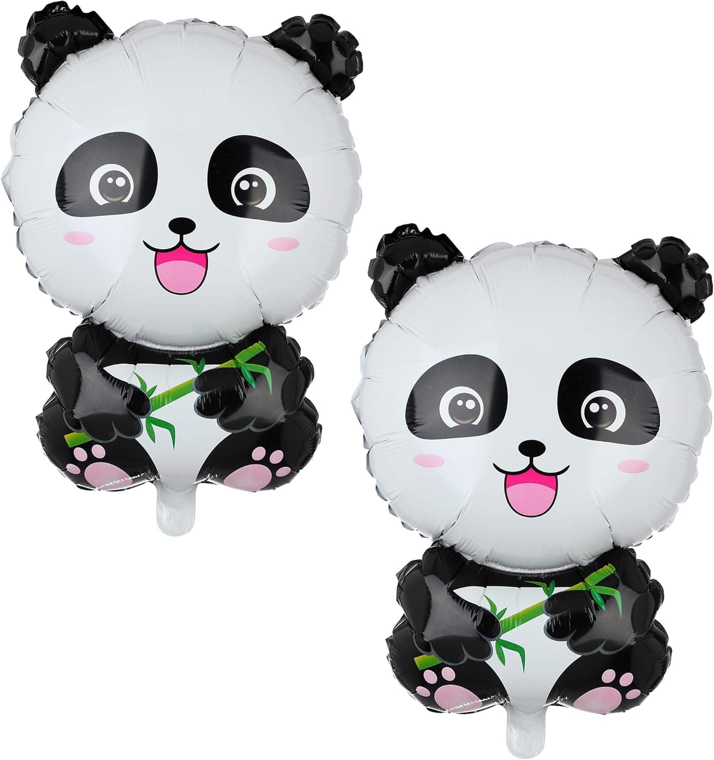 2 Pcs Panda Large Mylar Foil Balloons Jungle Safari Animals Theme Birthday Party Decorations Kids Gift Shower Decor Supplies