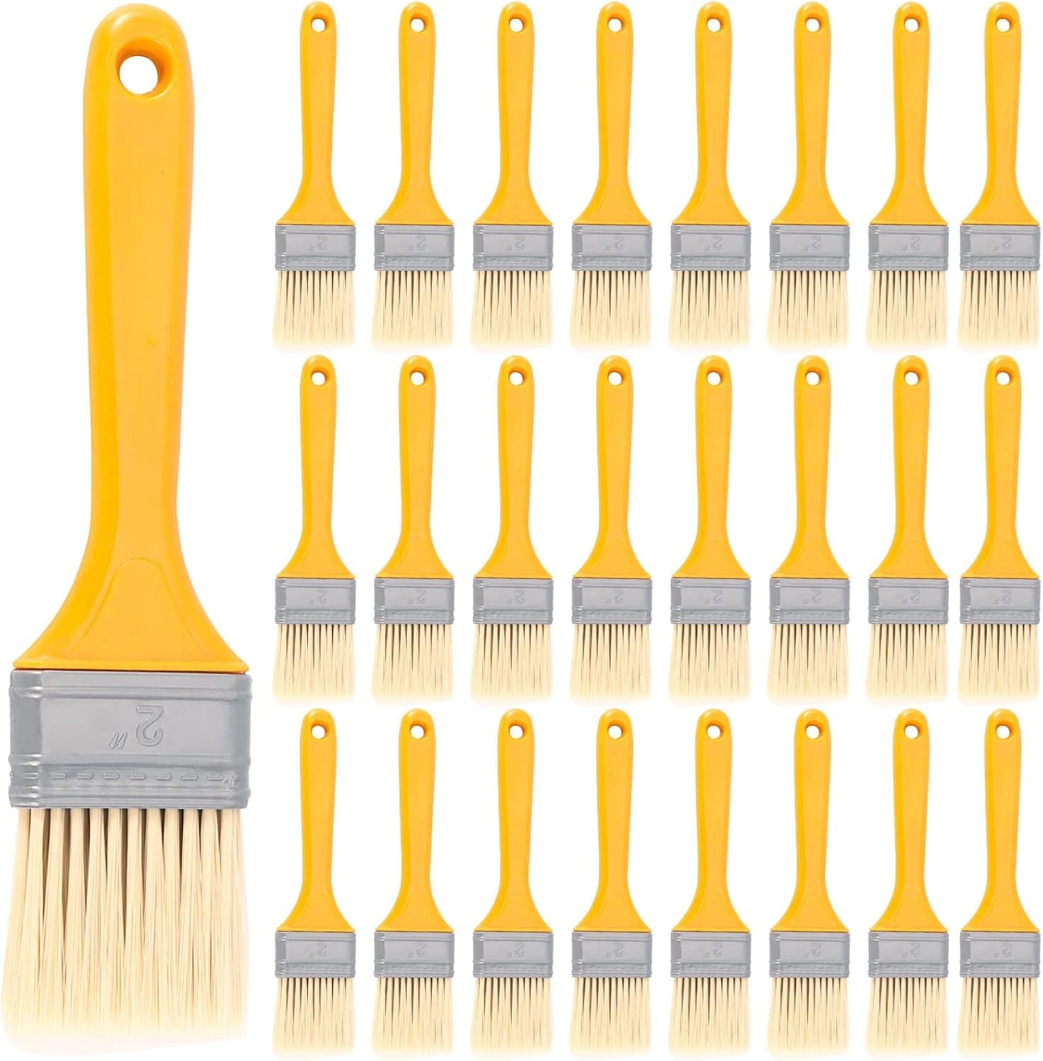 SINJEUN 60 Pack 2 Inch Paint Brushes for Walls, Chip Paint Brushes with Plastic Handle for Painting, Trimming, Refinishing Wall or Furniture