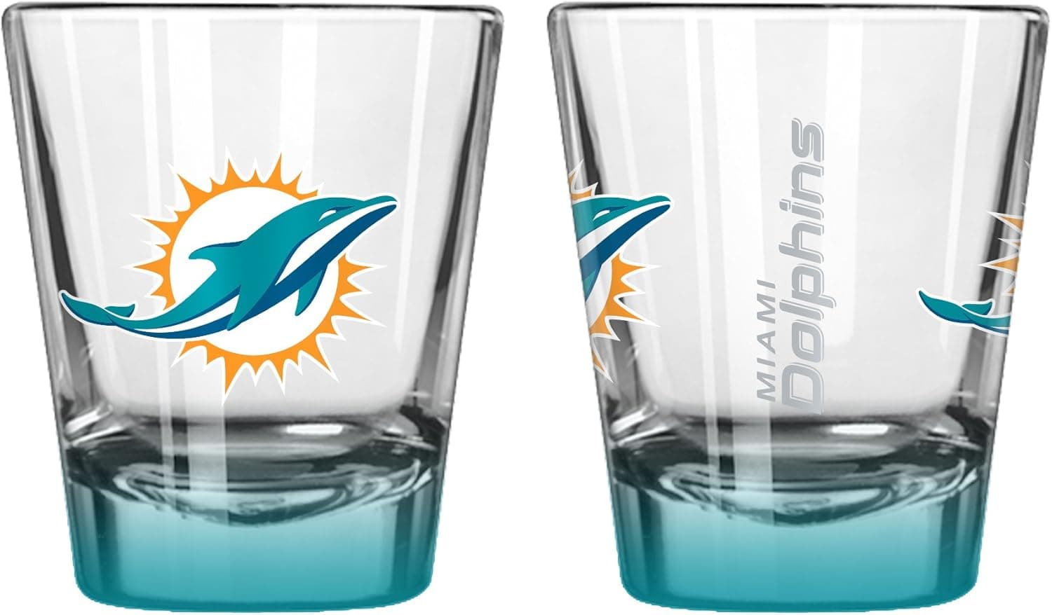 Boelter Brands NFL Miami Dolphins Elite Shot Glass, 2-Ounce, 2-Pack
