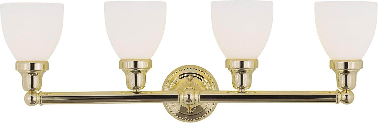Livex Lighting 1024-02 Classic 4-Light Bath Light, Polished Brass