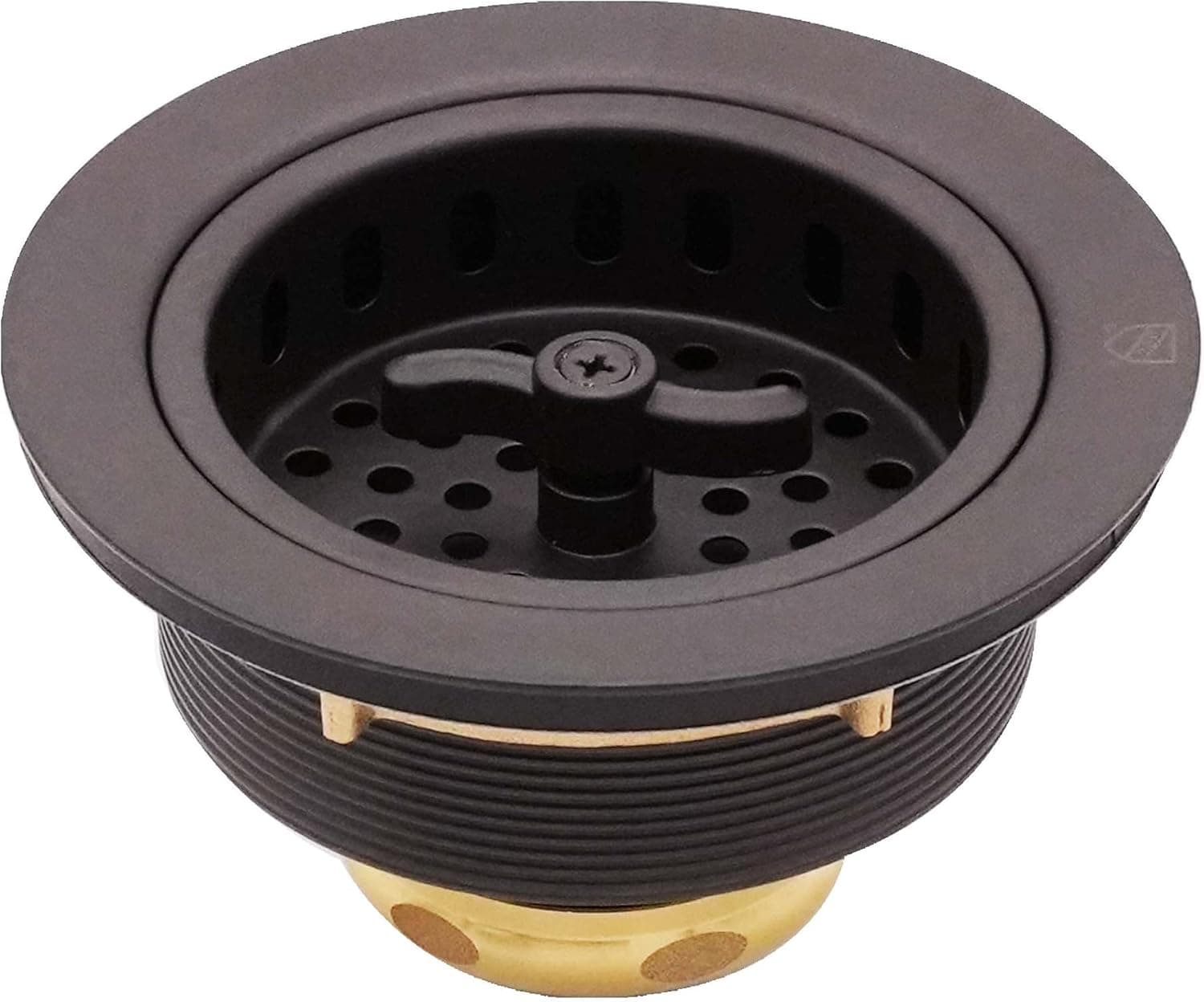 Westbrass D213-12 3-1/2" Wing Nut Twist Style Large Kitchen Sink Basket Strainer, Single, Oil Rubbed Bronze