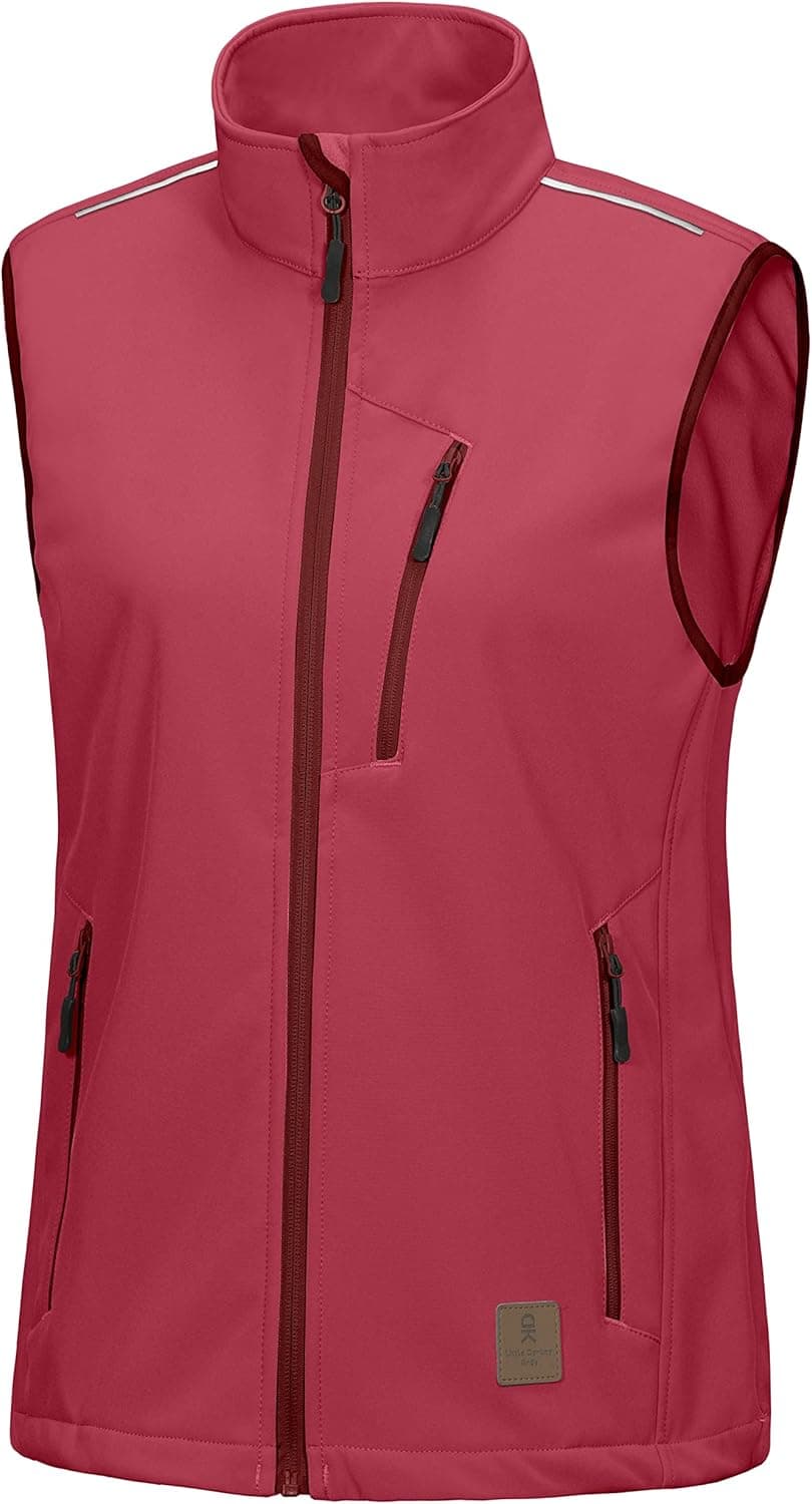 Little Donkey Andy Women's Fleece Lined Softshell Vest Lightweight Windproof Sleeveless Jacket for Hiking Outdoor Travel Golf