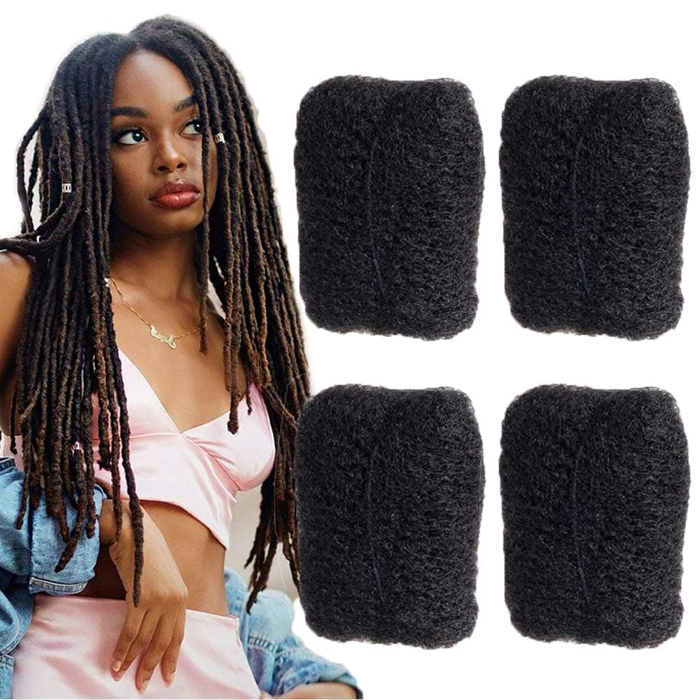 Yonna Hair 4pcs/lot tight Afro Kinky Bulk Hair 100% Human Hair For DreadLocks,Twist Braids Nautral Color Hair,8" inch 4 pcs