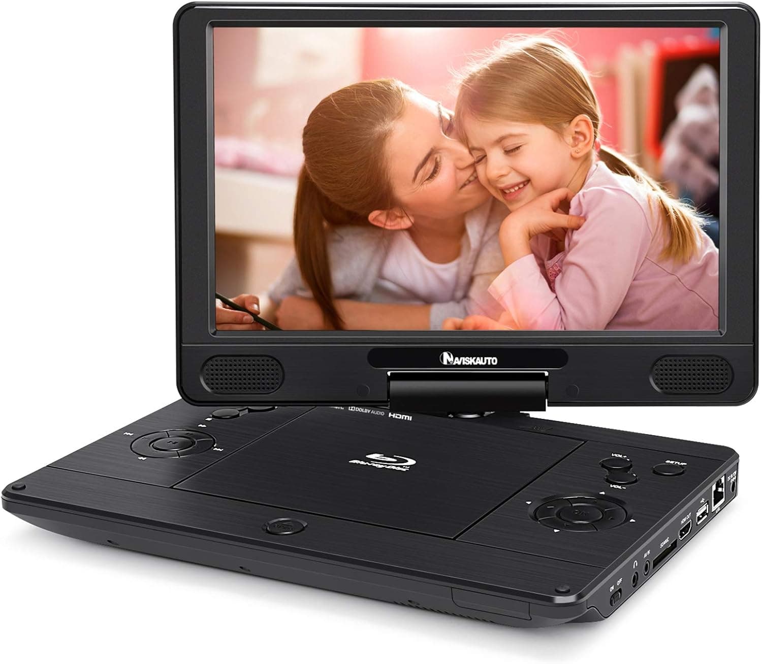 NAVISKAUTO 12 inch Portable Blu Ray DVD Player Support HDMI Out MP4 1080P Dolby Audio Sync Screen with HDMI Cable