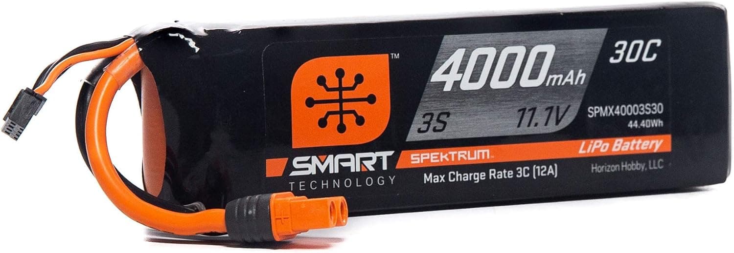 Spektrum 11.1V 4000mAh 3S 30C Smart LiPo Battery: IC3, SPMX40003S30