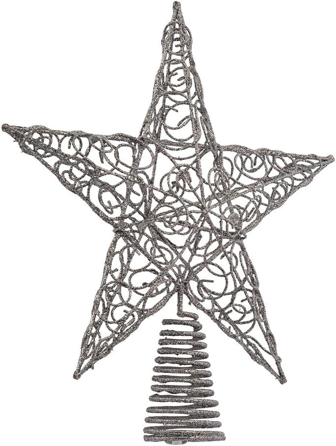 Kurt Adler 10-Inch Silver Star Treetop Tree top