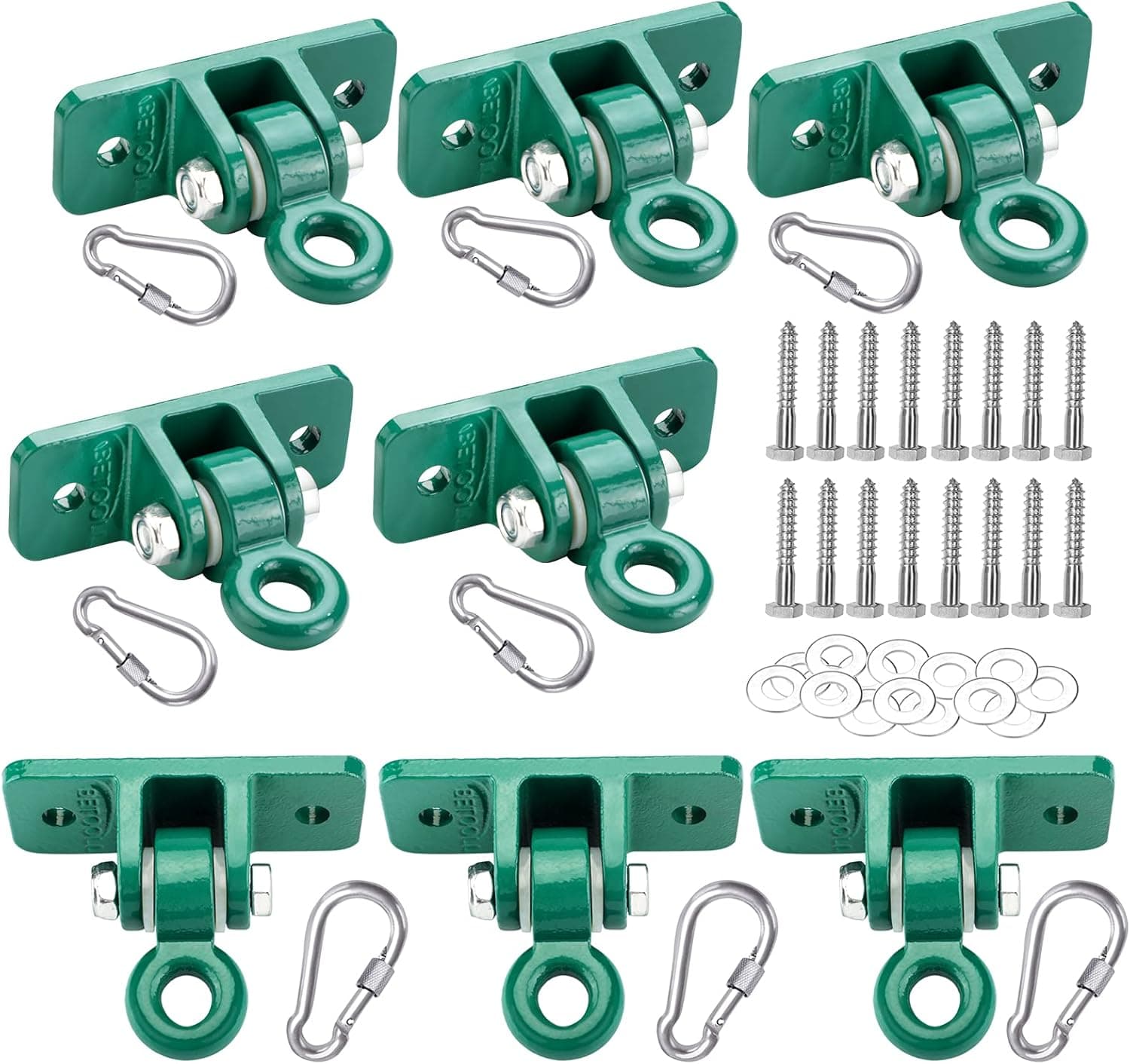 BETOOLL Heavy Duty Swing Hanger for Kids Playground Indoor Outdoor with Mounting Hardware Provided, Set of 8