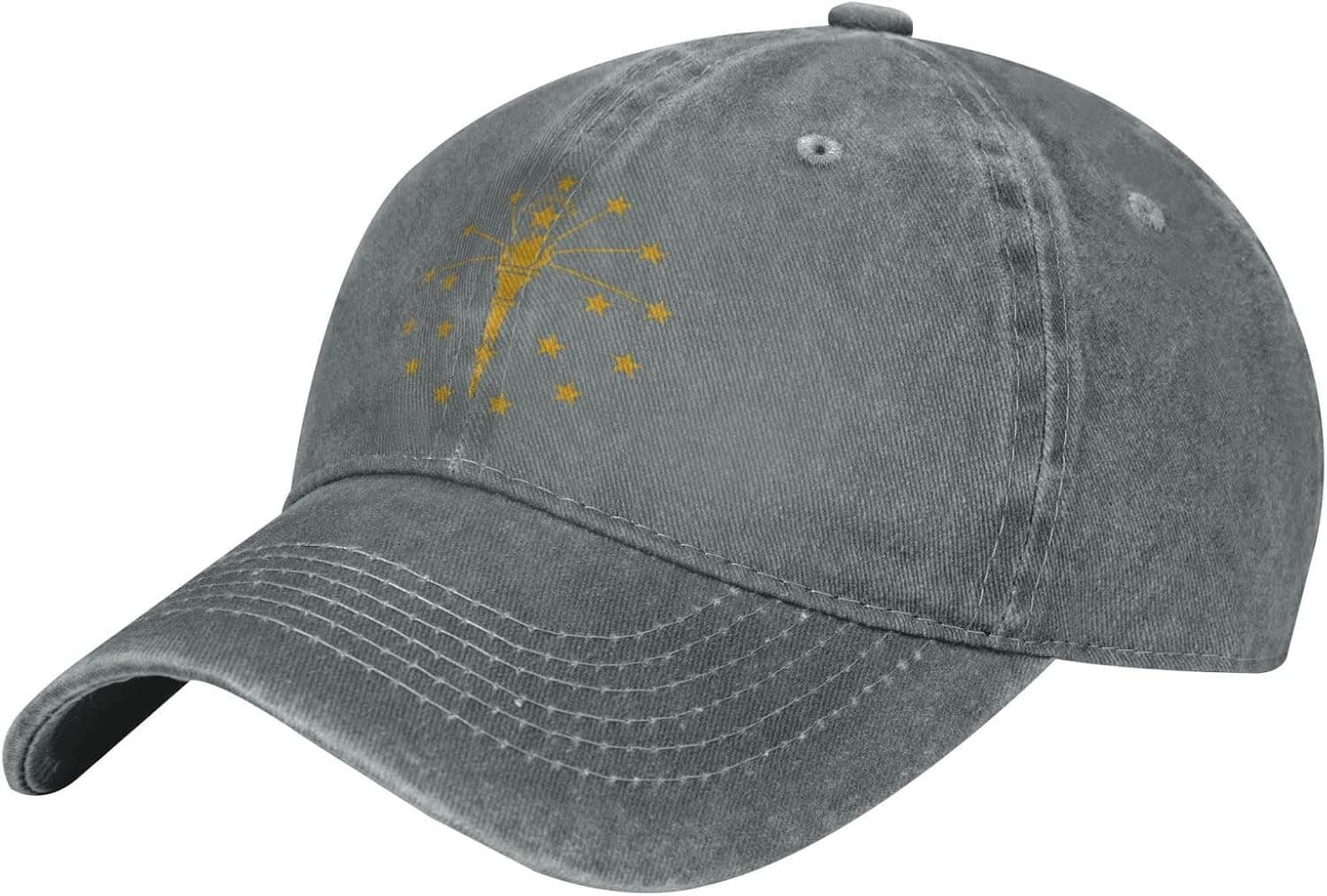 State Flag of Indiana Vintage Baseball Caps Unisex Dad Hats Trucker Hat for Mens Womens Funny Black Hat Adjustable