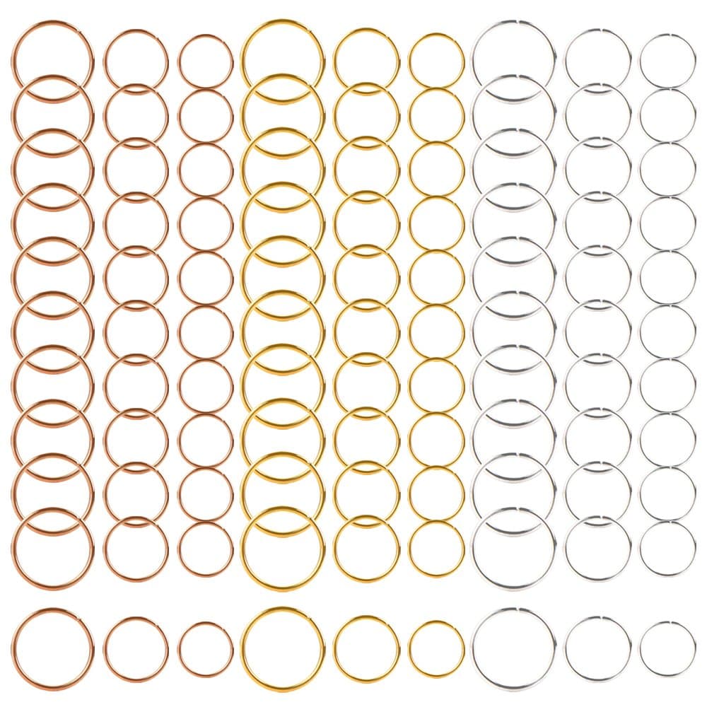 Colossal ship 270 Pieces 3 Colors/3 Sizes,Hair Rings Braid Rings Hair Hoops Hair Loop Clips