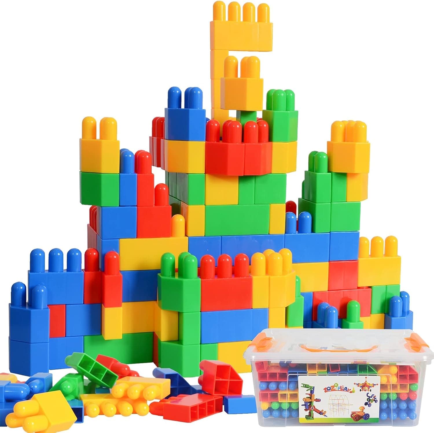 ZOZOPLAY Building Blocks, Toddler Building Toys, STEM Toys, Toy Building Sets, Learning Toys,Building Toys for Kids Ages 4-8,116pcs Toddler Blocks with Storage Box, Gifts for Boys Girls Kids