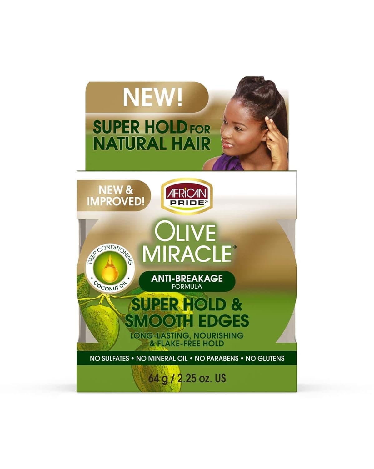 African Pride Olive Miracle Silky Smooth Edges, 2.25 Ounce (Pack of 1)