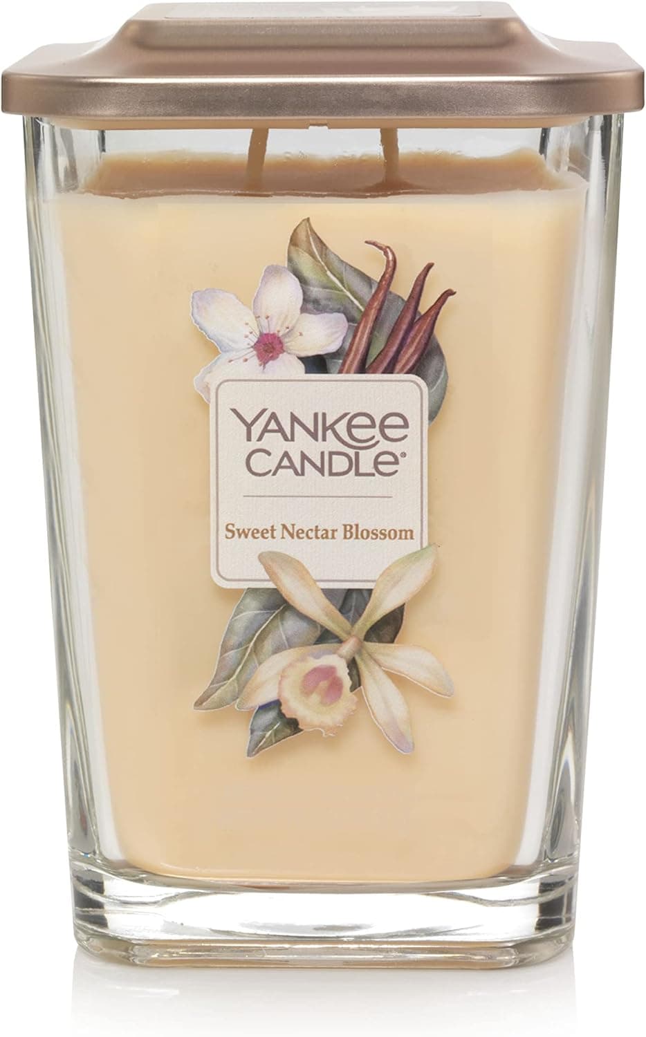 Yankee Candle Elevation Collection with Platform Lid Sweet Nectar Blossom Scented Candle, Large 2-Wick, 80 Hour Burn Time