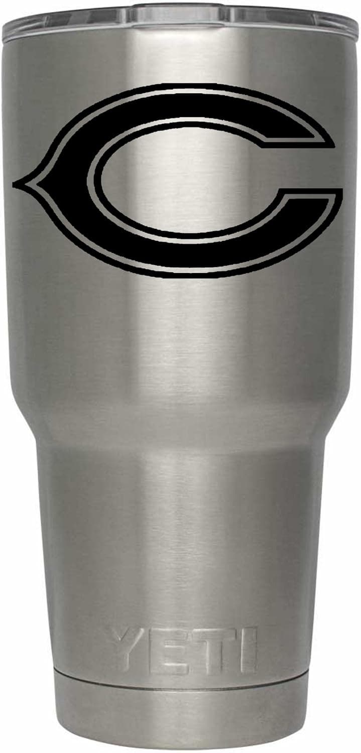 WALL BANNERS LLC Vinyl - Sticker - Decal - Football - Black - for Tumbler, Cup, Mug,Window, Glass, Cars, Trucks, Vans, SUV, Vehicles, Windshield, Folder, Walls, Notebook, Laptops, Computers, etc.