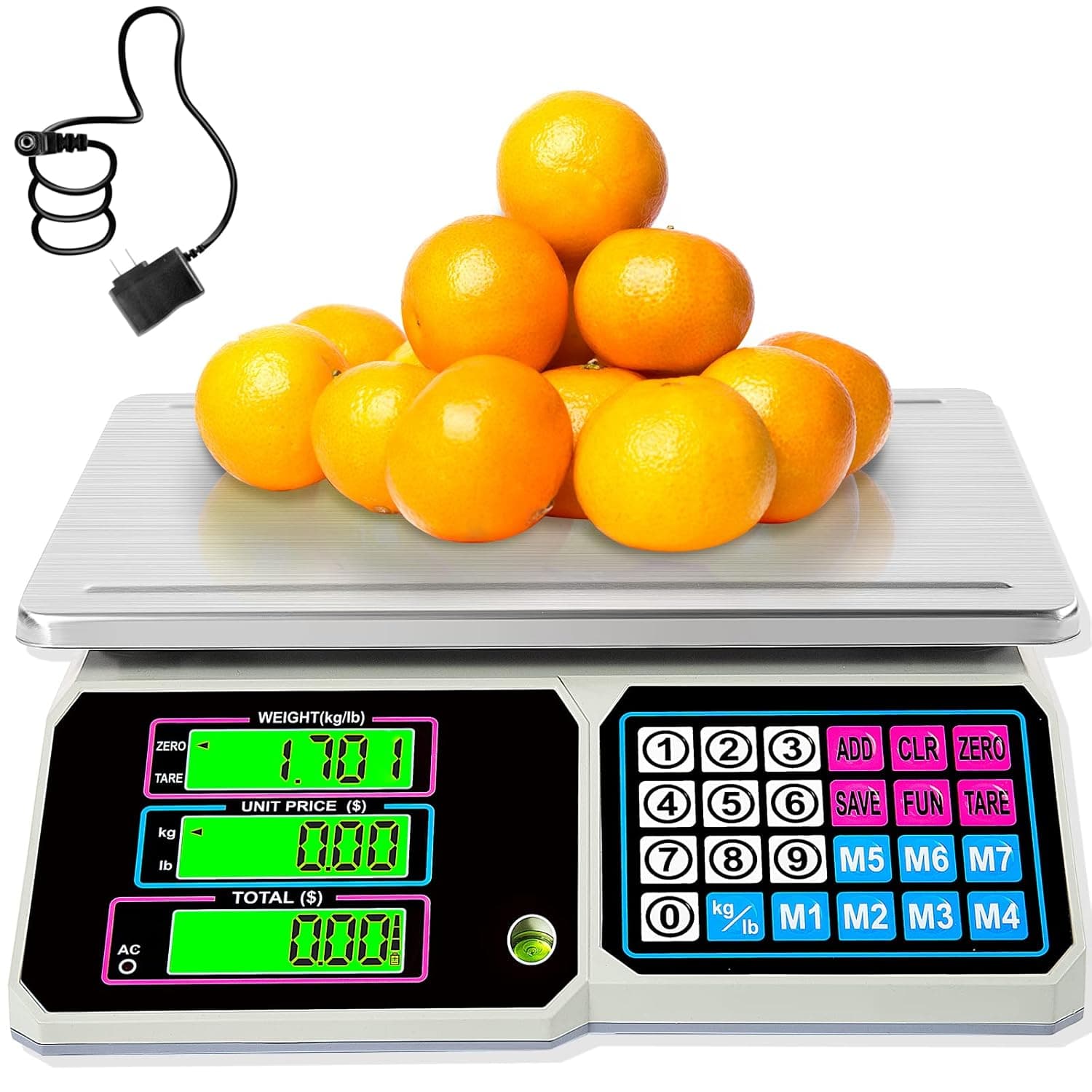 Price Computing Scale, MEIYA Digital Food Commercial Meat Deli Scale 66lb/30kg, Electronic Scale for Farmers Markets, Retail Outlets, Supermarkets, Upgrade Lead-Acid Battery, Stainless Steel Platform…