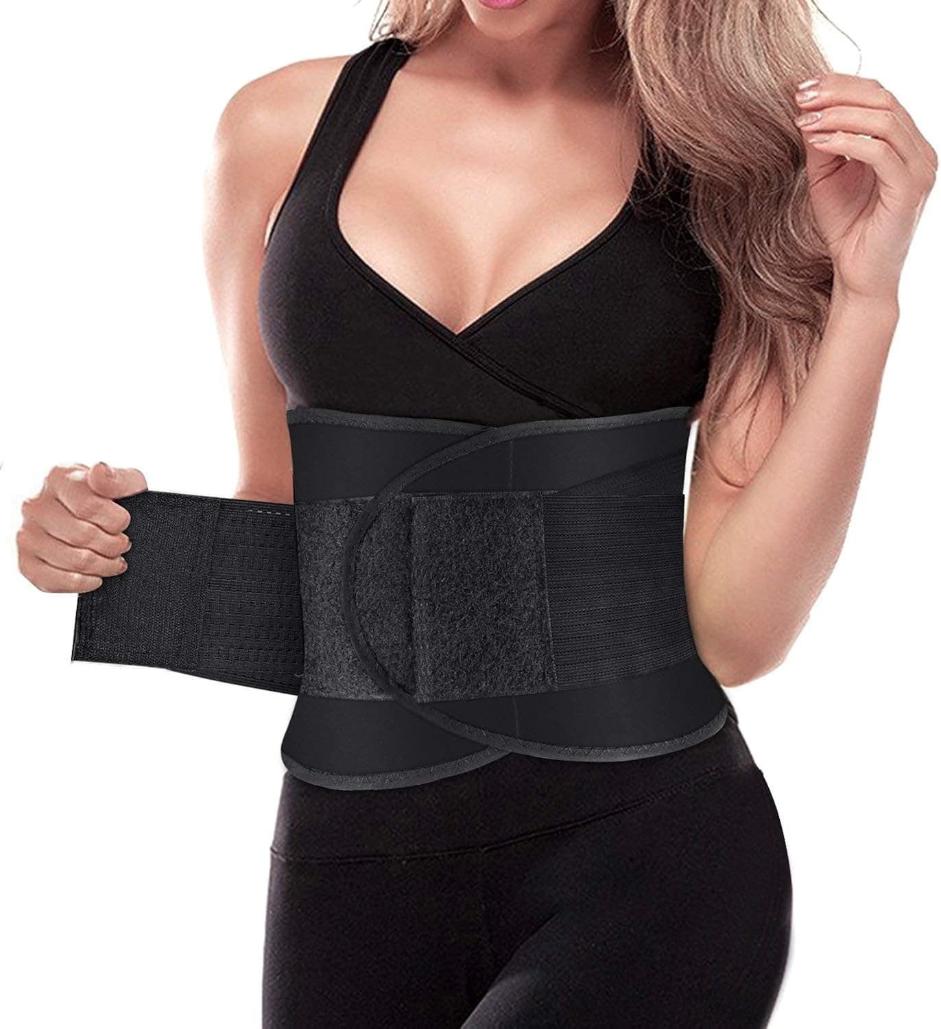 Lonew Waist Trainer Belt - Unisex Waist Cincher, Postpartum Women Slimming Body Shaper Belt, Adjustable Sport Girdle Belt (Black, X-Large)
