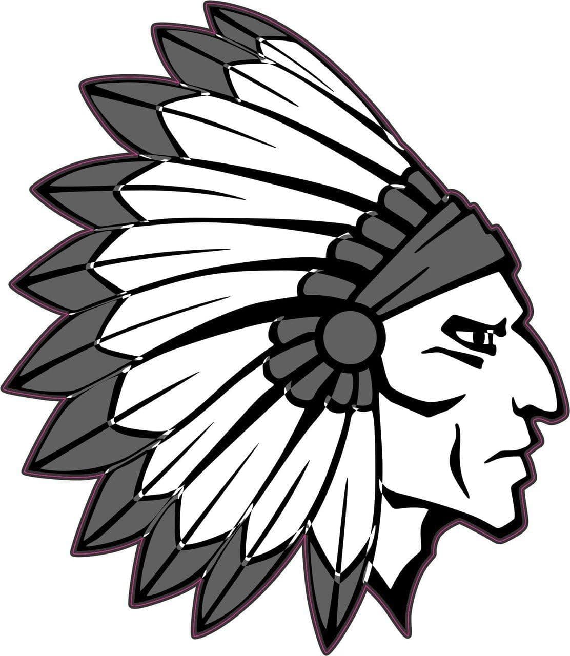 StickerTalk Die Cut Indian Mascot Vinyl Sticker, 4.5 inches by 5 inches