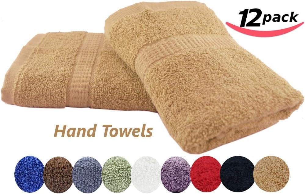 Utopia Hand Towels 16-Inch x30-Inch, 12-Pack, Champagne
