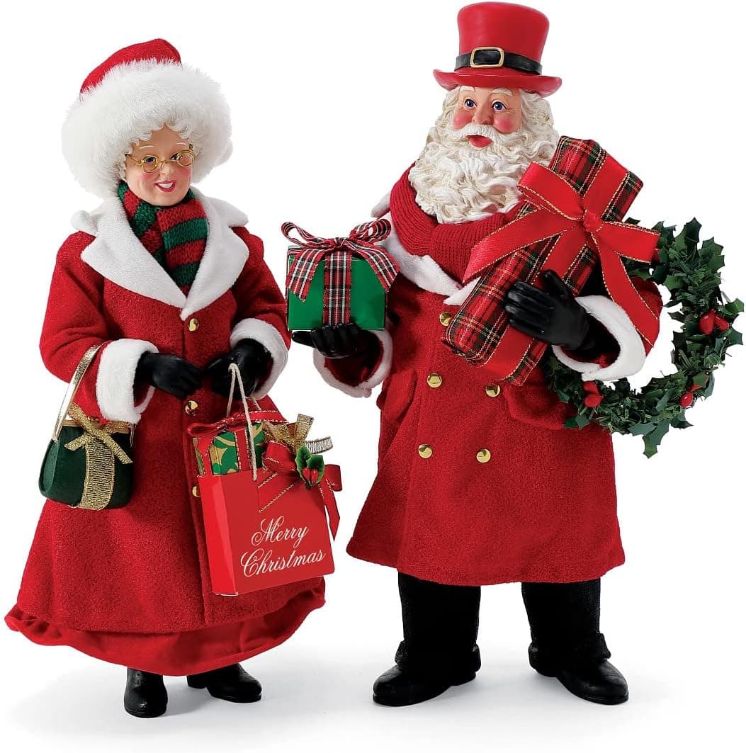 Department 56 Possible Dreams Santa Christmas Traditions Mrs. Claus Holiday Shopping Figurine Set, 11 Inch, Multicolor