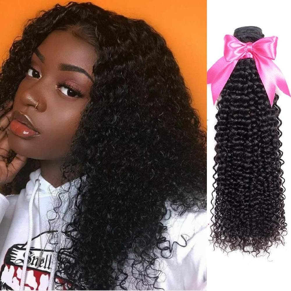 10A Brazilian Kinky Curly Bundles 24 Inch Virgin Jerry Curl Human Hair Bundles Remy Wet and Wavy Curly Hair 1 Single Bundle 100% Unprocessed Weave Hair Human Bundles 100g