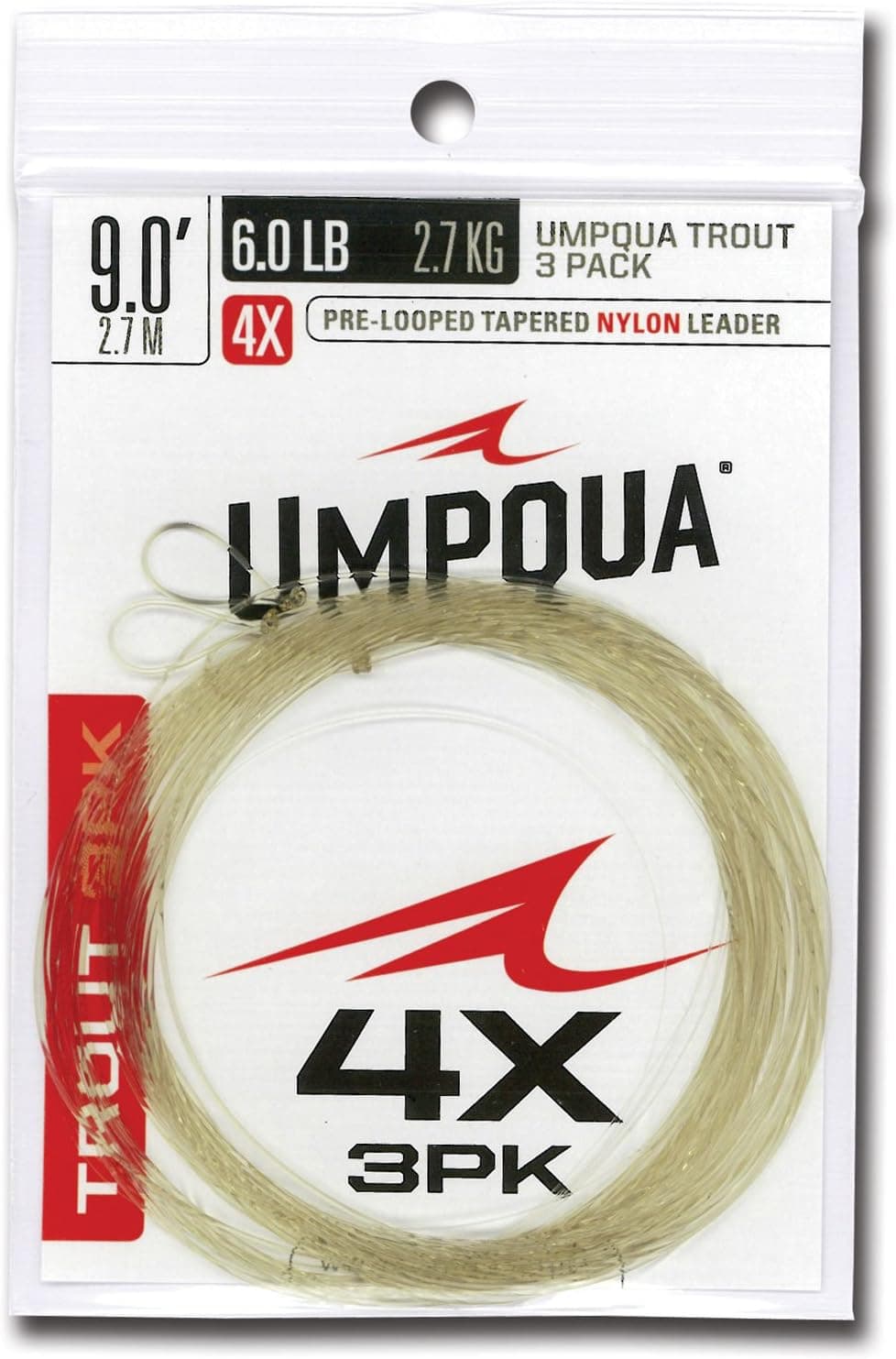 Umpqua Fly Fishing Trout Tapered (3Pack) 9' Leader - Fly Fishing