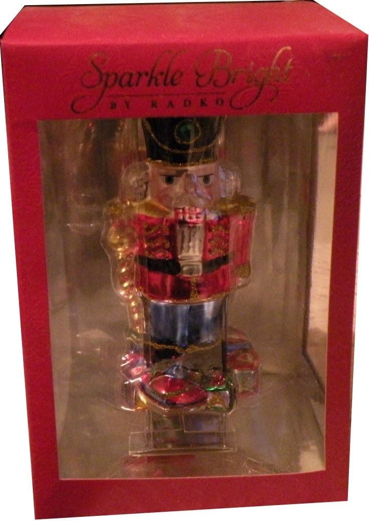 Christopher Radko Sparkle Bright Toy Soldier Nutcracker Glass Ornament