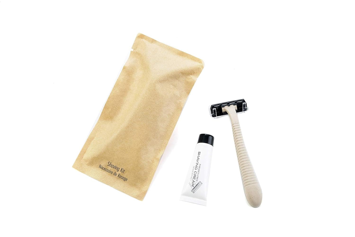 BIO CORN Individually Wrapped Hotel Toiletries Amenities Smooth Shave Disposable Razor With Cream (Case of 100)