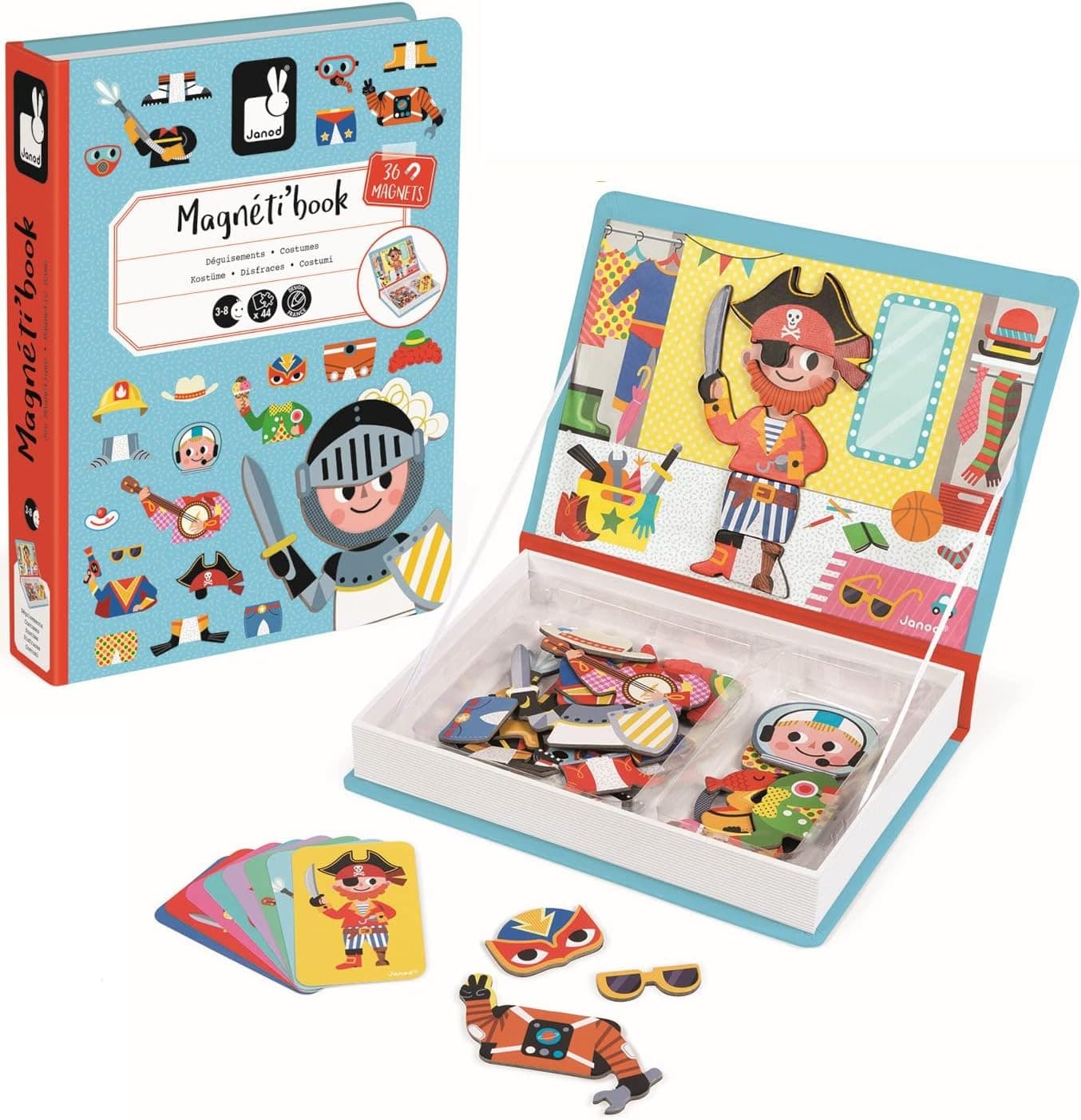 Janod MagnetiBook 45 pc Magnetic Boys Costumes Dress Up Game - Ages 3+ - J02719