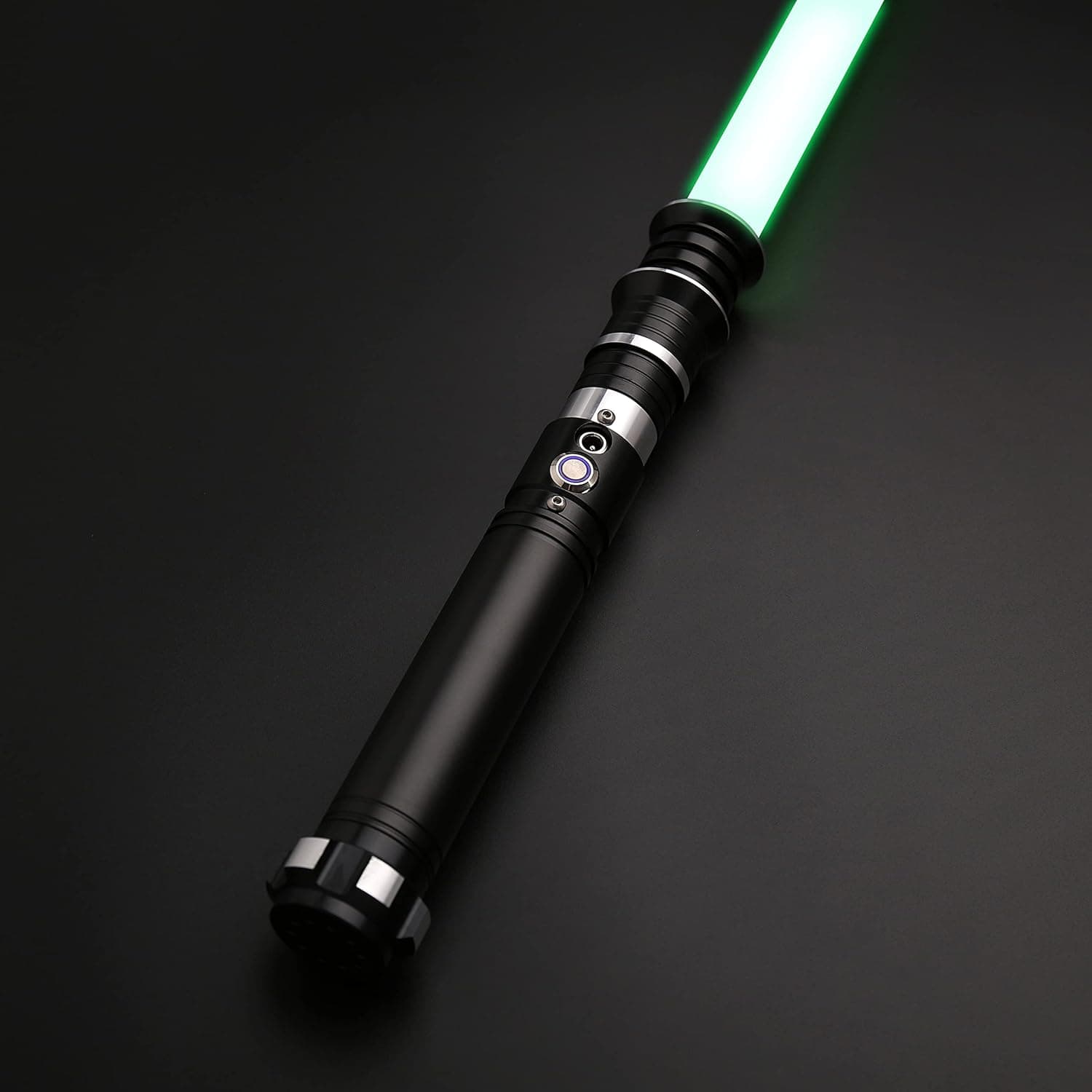 Dueling Light Saber for Kids and Adults Light Sabers with Realistic Light and Sound RGB 12 Colors Changing 5 Sound Fonts Force FX Metal Hilt with Flash on Clash Cosplay Props TSK-E11 Black