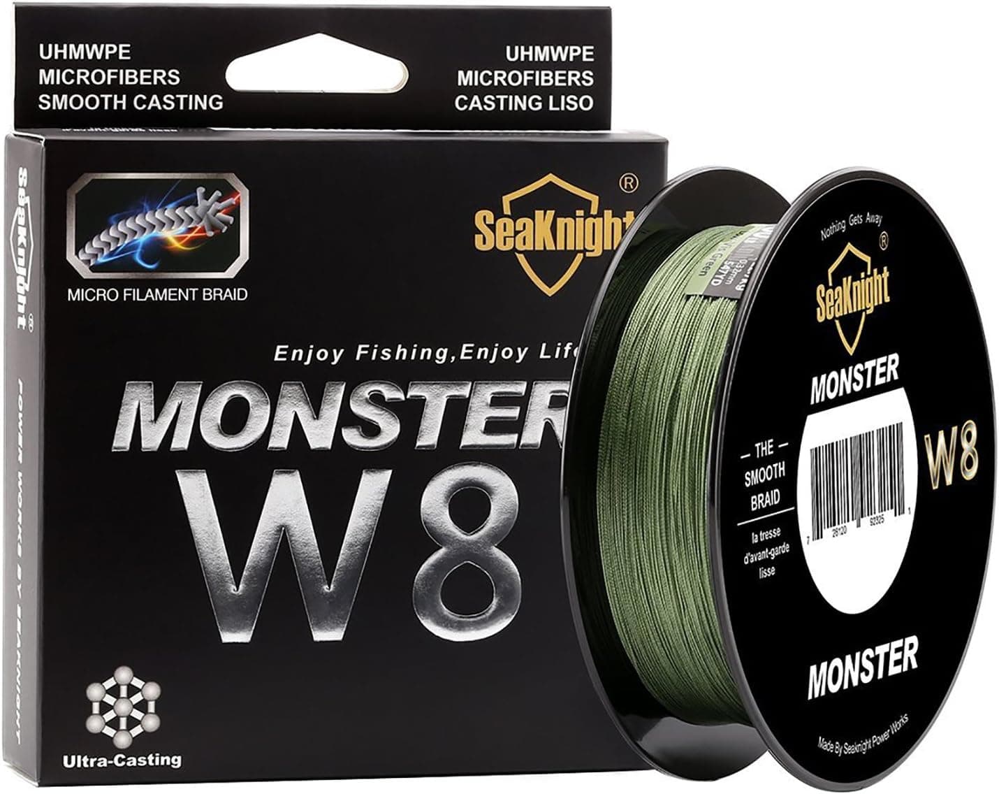 Enature Braided Fishing Line - Advanced 8 Strand Braided Fishing Line for Maximum Casting Distance & Durability for Saltwater & Fresh Water Surf Fishing, Bass Fishing, Fly Fishing