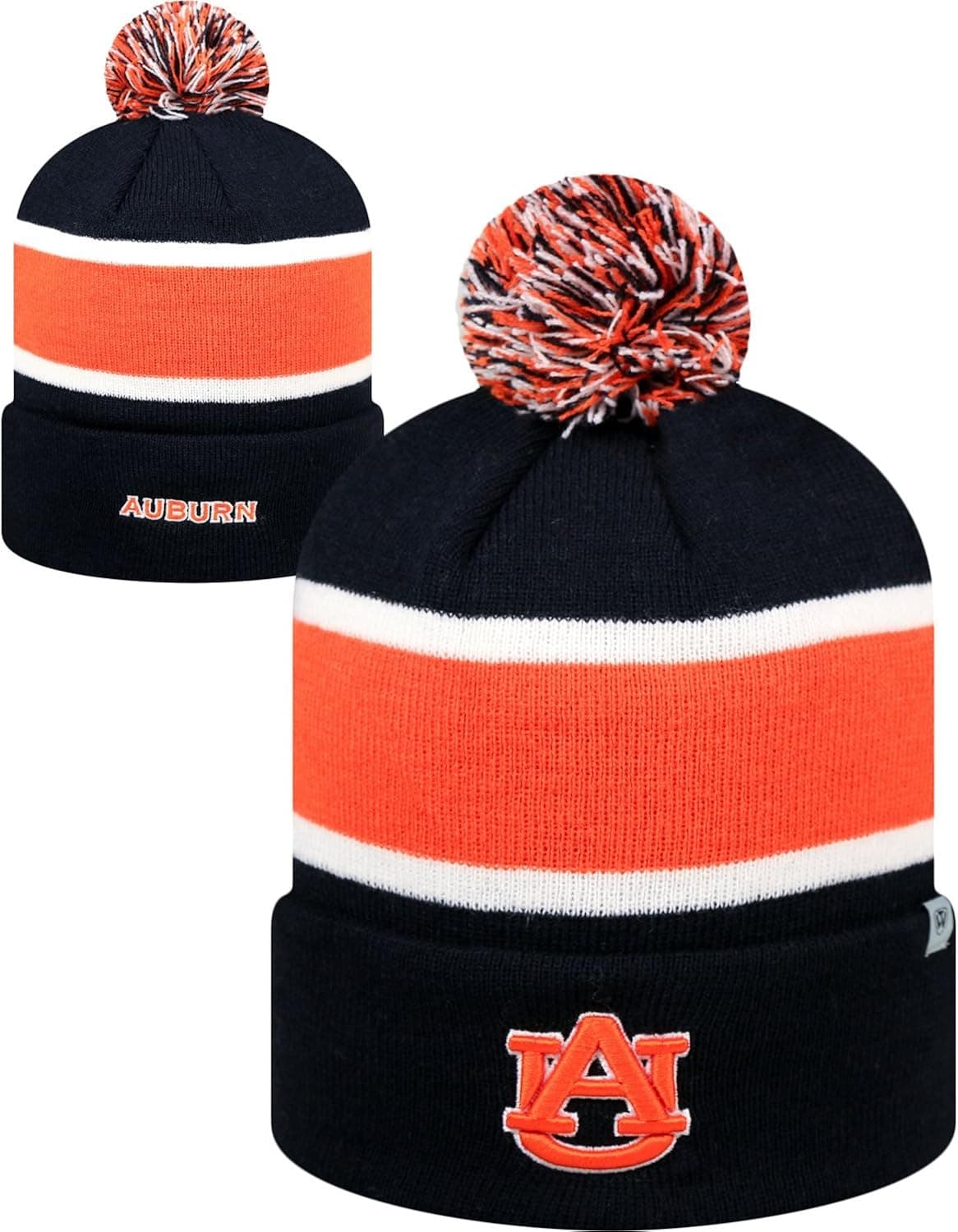 Top of the World 2-Sided Whirl Beanie Hat with POM POM - NCAA Cuffed Knit Cap
