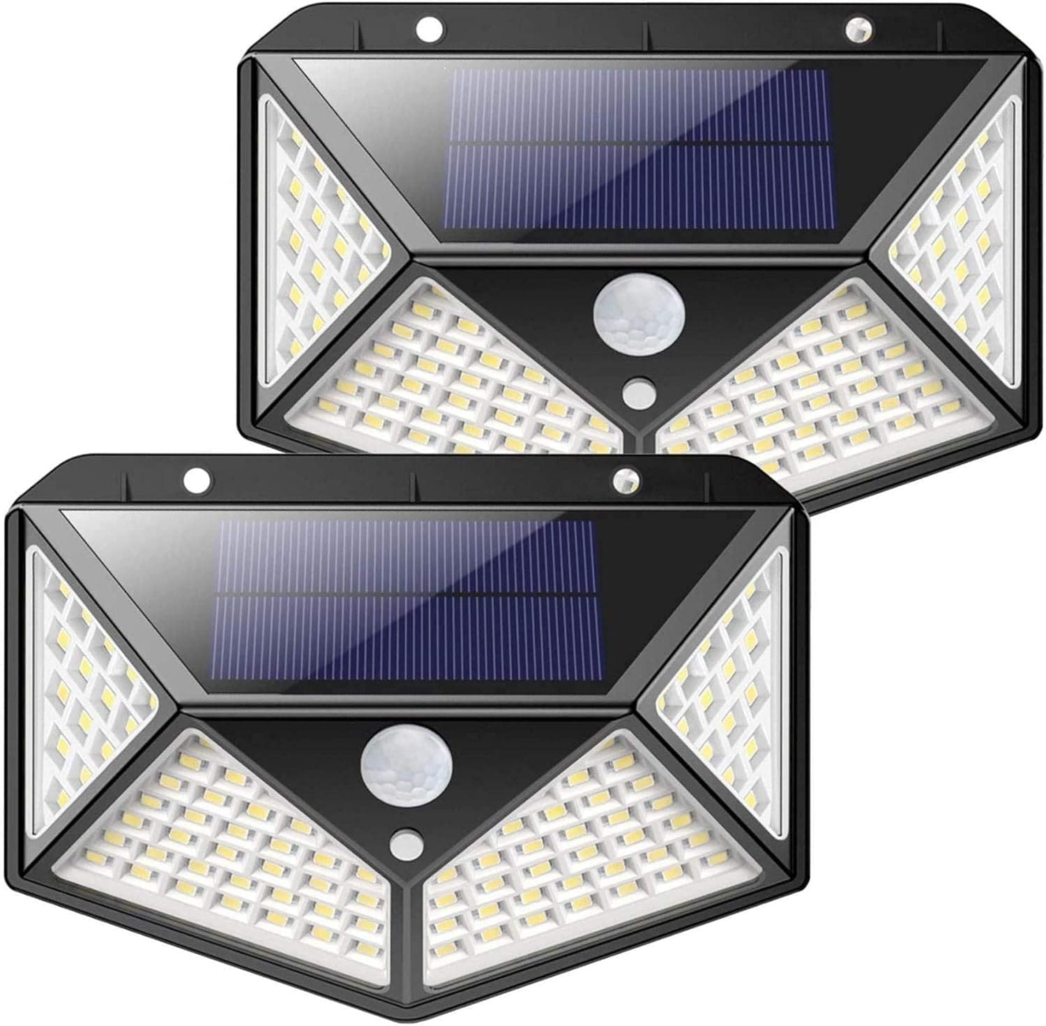 Outdoor Solar Light, Solar Wall Light，100 LED Motion Sensor Solar Light, IP65 Waterproof Module, [2400 Super Bright Energy-Saving lamp] with 270° Wide Angle, for Garden, Terrace, Garage (2)