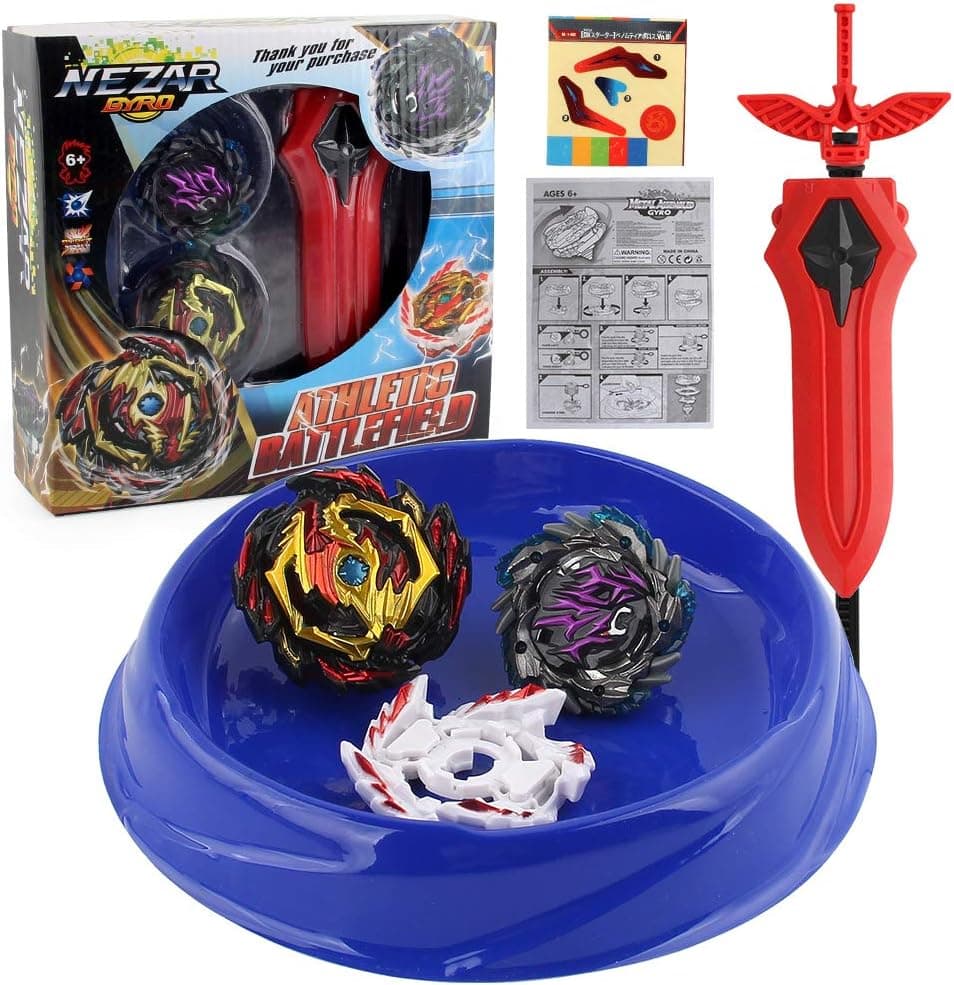 ubrand Gyros Bey Battle Burst Attack Evolution Battling Tops, Stickers & Launchers Set Gift
