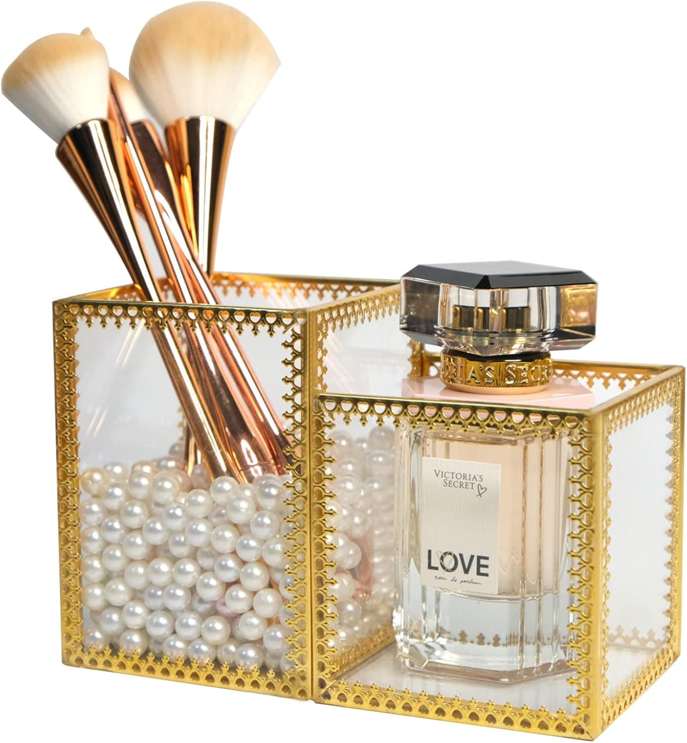 LANGBOHOS Make up Brush Organization Makeup Brushs Organizer Holder Clear Cosmetic Brushes Storage for Office Desk Accessories,Cosmetic Brush Storage Box,Dorm,Bathroom