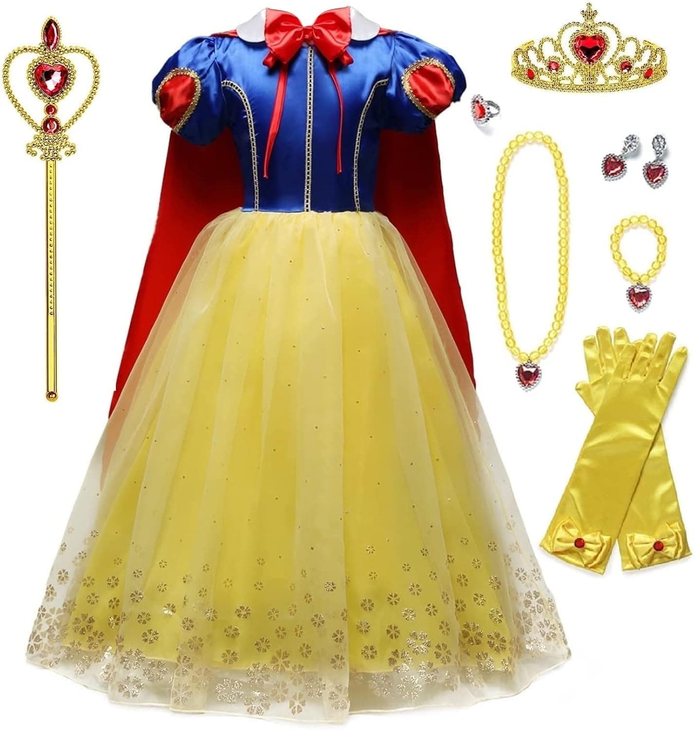 Yellow Princess Dresses for Girls Costumes Cape for Toddlers Accessories Party Birthday