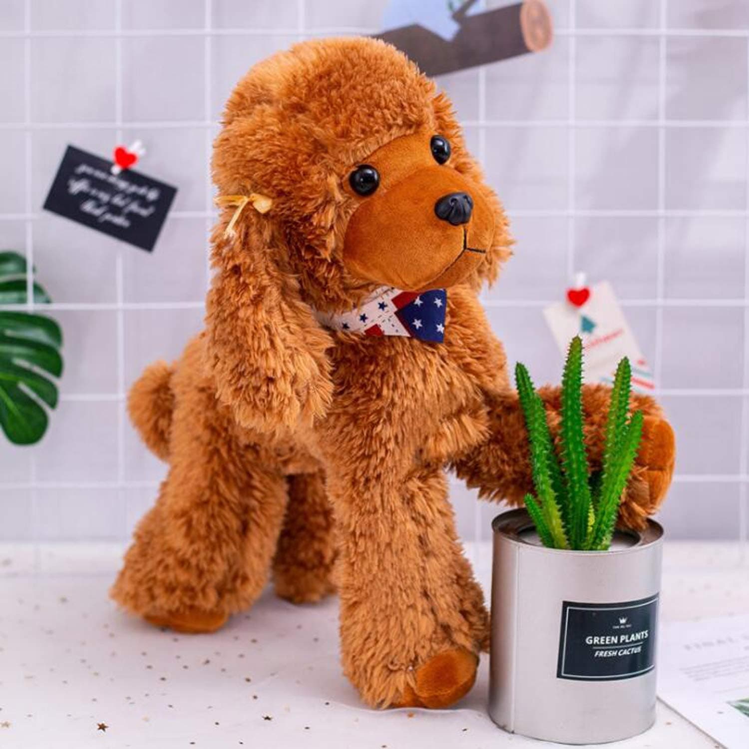 Ruzucoda Plush Poodle Dog Puppy Stuffed Animals Toys Dolls Kids Gifts Brown 12 Inches