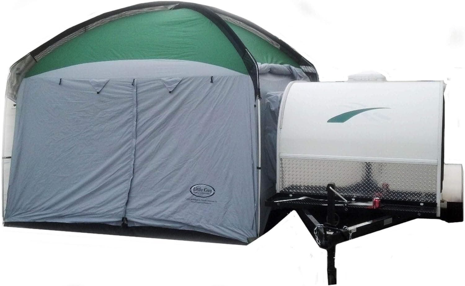 PahaQue 10x10 Pop Up Trailer Tent, Side Mount Camper Screen Room with Awnings, Compatible with TAG Teardrop Trailers