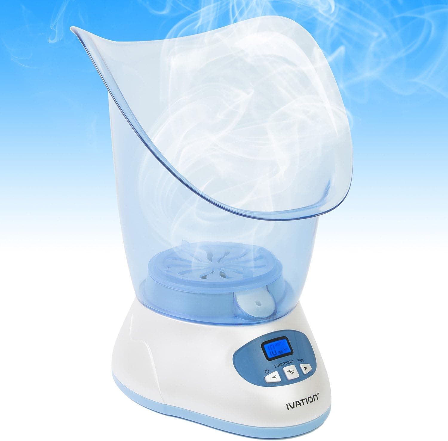 Ivation LCD Disply Facial Steamer: Freestanding Wall-Powered Micro-Fine Ionic Steamer Produces Sauna-Like Hot Mist for Skincare & Indulgence - Powerful & Beneficial Enough to Change Your Life for the Better
