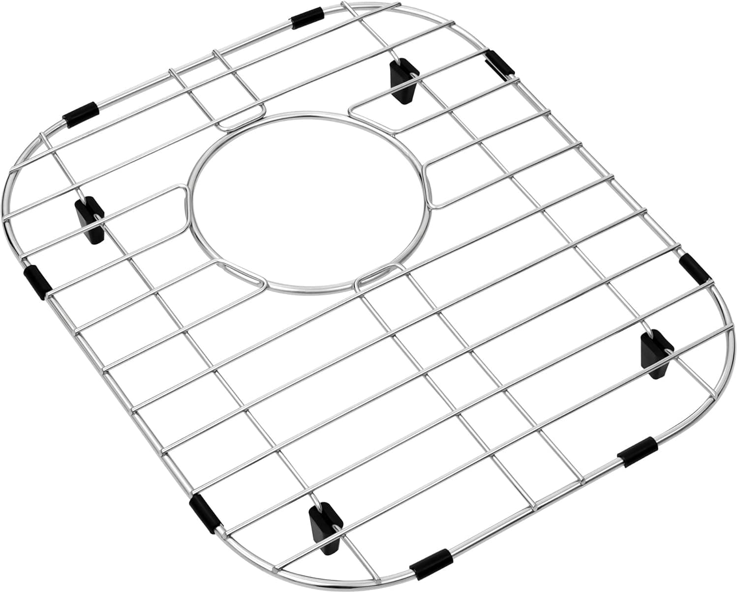 MONSINTA Kitchen Sink Grid and Sink Protectors, Stainless Steel Sink Grids for Bottom of Kitchen Sink, 12 3/16" X 13 3/4" with Rear Drain for Double Sink Bowl