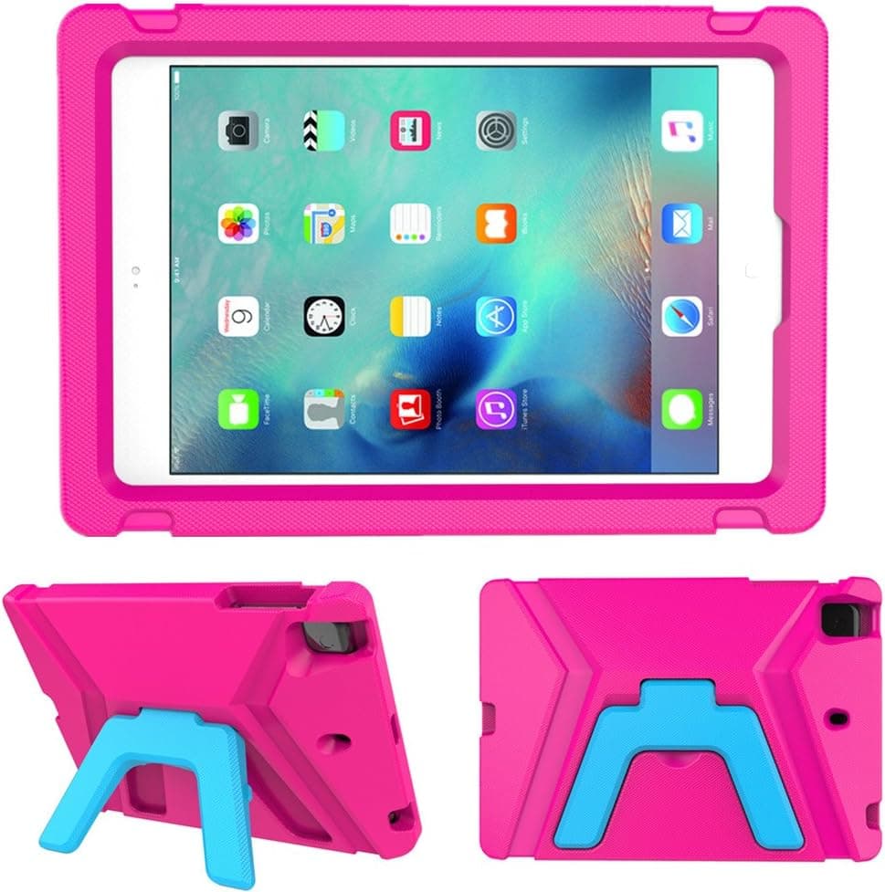 LEDNICEKER Kids for iPad Mini 1 2 3 4 5 - Light Weight Shock Proof Kids Friendly Foldable Kickstand Protective Case for iPad Mini, Mini 5,Mini 4, iPad Mini 3rd Generation, Mini 2 - Magenta/Rose