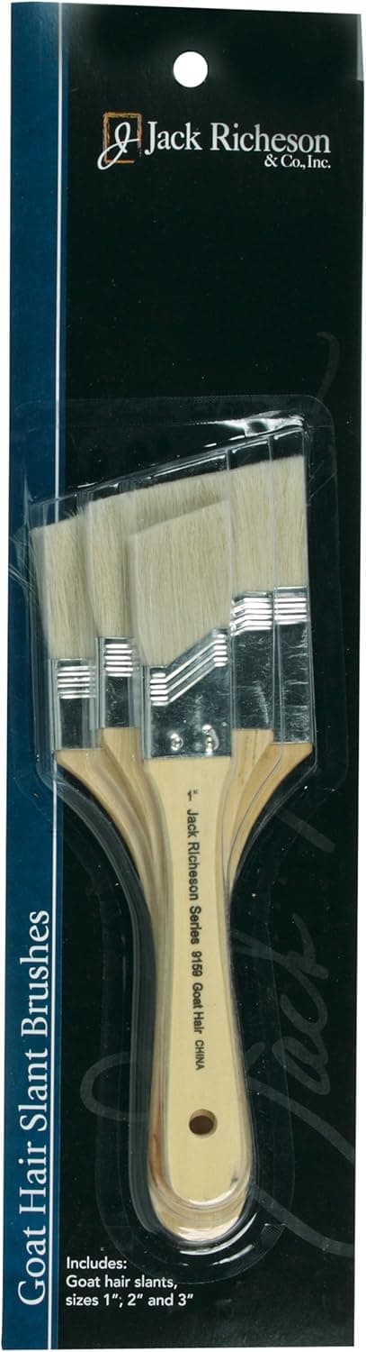 Jack Richeson & Co. 915990 Goat Hair Brushes Short Handle, Set of 3