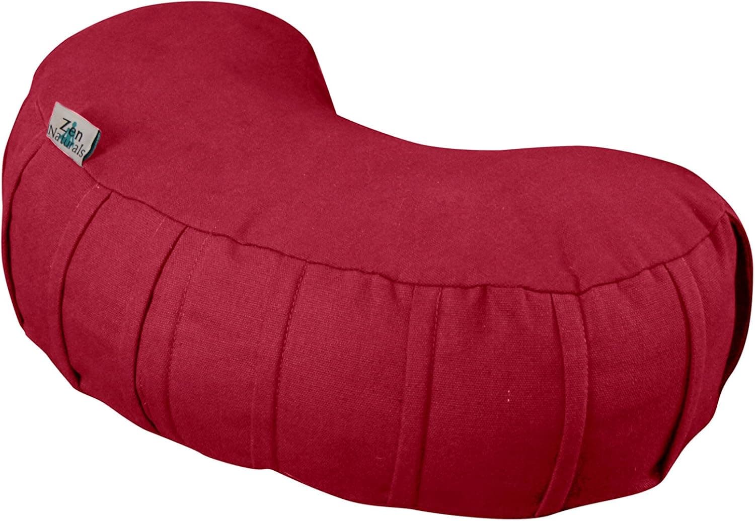 Zen Naturals Yoga meditation crescent pillow with firm stuffing to support weight (Burgandy)
