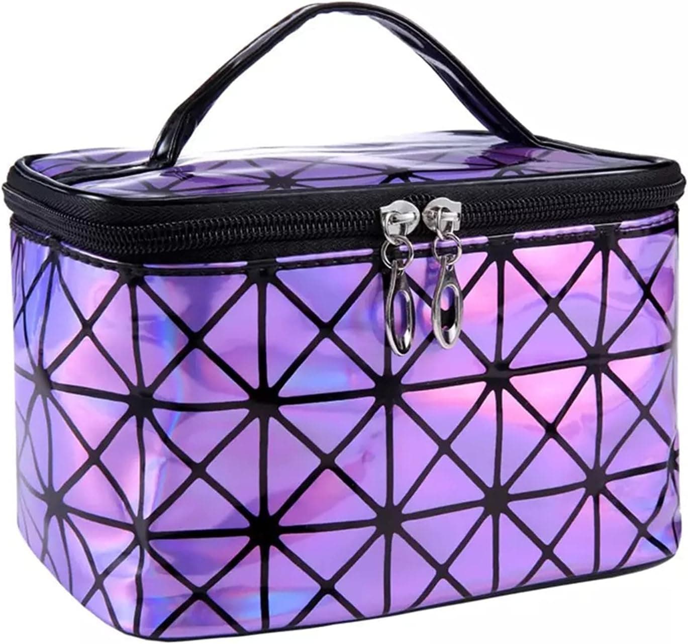 UBMSA Makeup Bag,Travel Bag Essentials with Mirror for Women Girls Gifts,Cosmetics Bag Case Storage,Travel Size Toiletries for Brush Jewelry Organizer Accessories (Purple)