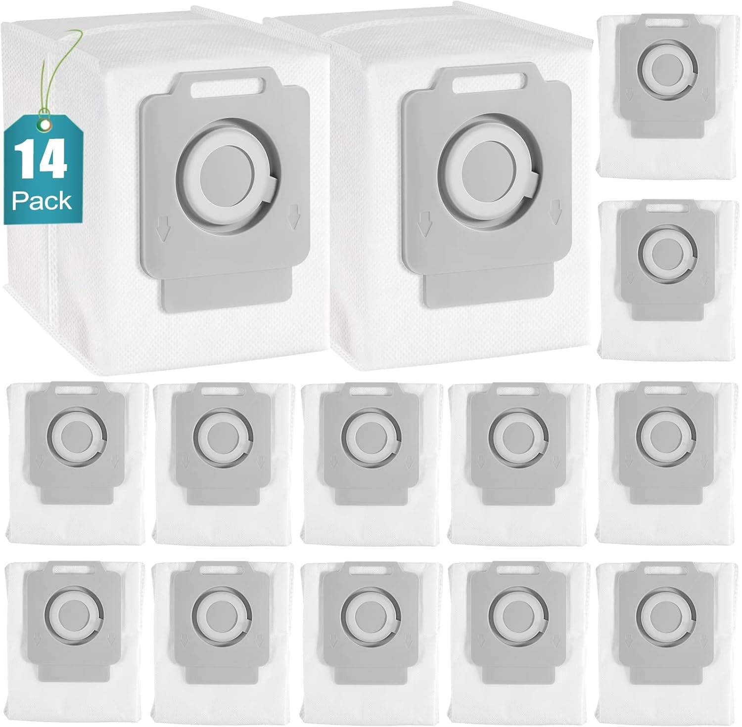 14 Pack Vacuum Bags Replacement for iRobot Roomba Bag i7 i7+, i3 i3+, i1+ j7 j7+ Plus (7550) i8+ s9+(9550), i4+ i6+, Compatible with iRobot Roomba Vacuum Bags Base Automatic Dirt Disposal Series